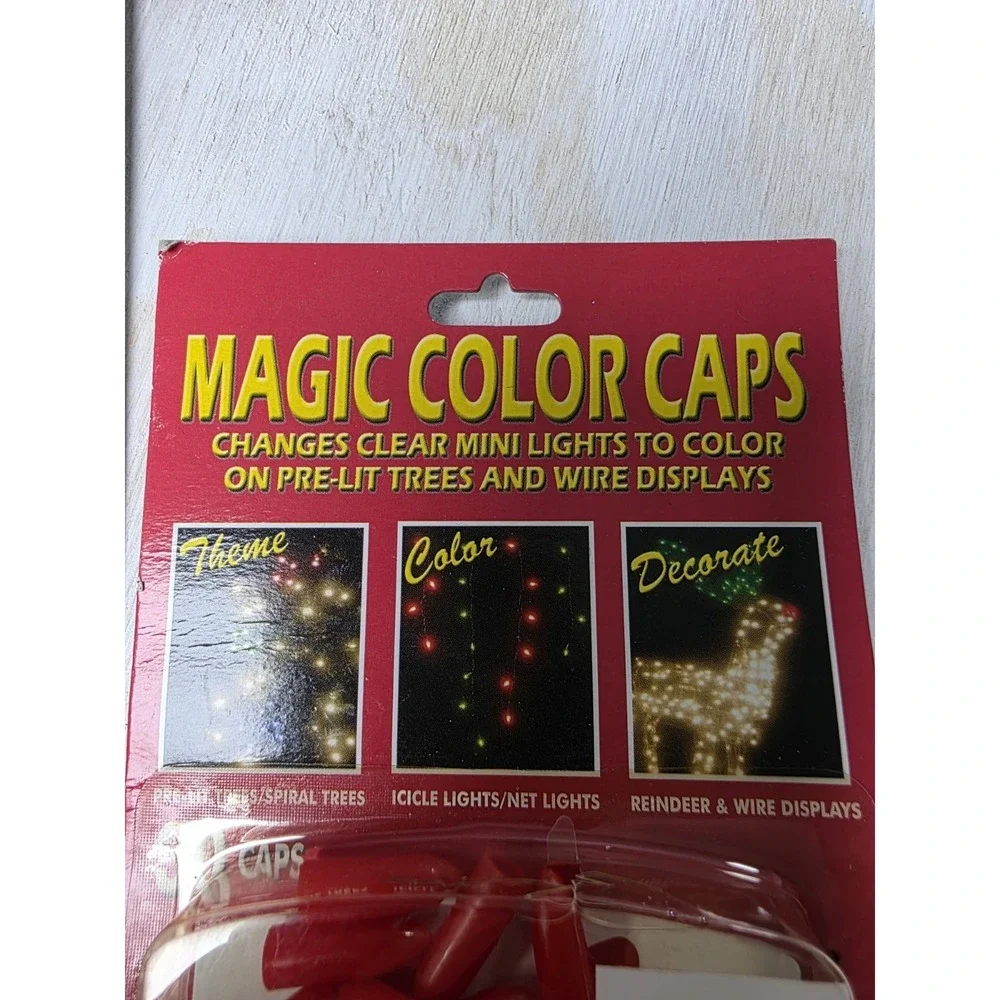 90 Christmas Magic Color Caps For Christmas Light Strand 60 Red 30 Blue NIB